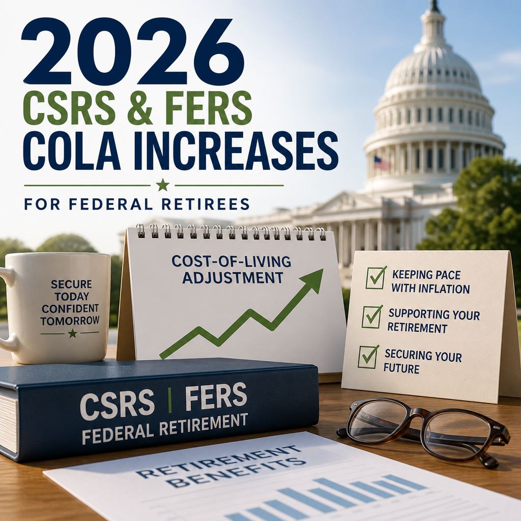 2026 CSRS and FERS federal retirement COLA chart with cost-of-living adjustment details
