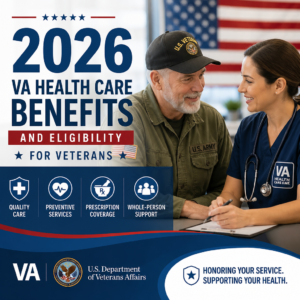 Veterans reviewing VA health care benefits and eligibility information for 2026.