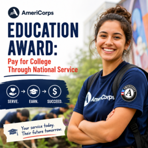 AmeriCorps Education Award helps pay for college through national service programs.