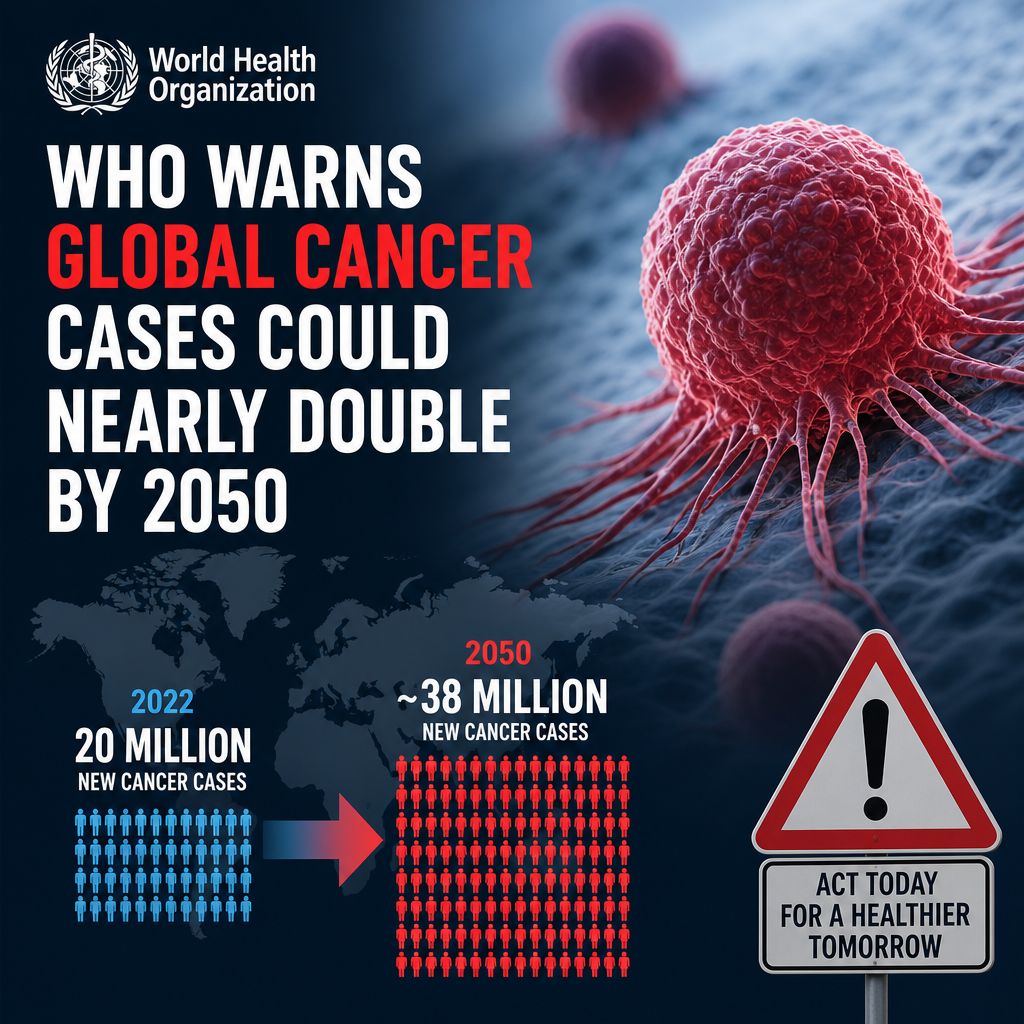 WHO warns global cancer cases could nearly double from 20 million in 2022 to 38 million by 2050.